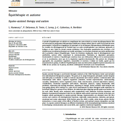 Equithérapie et autisme