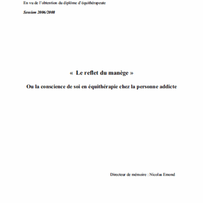 "Le reflet du manège" ou la conscience de soi en équithérapie chez la personne addicte