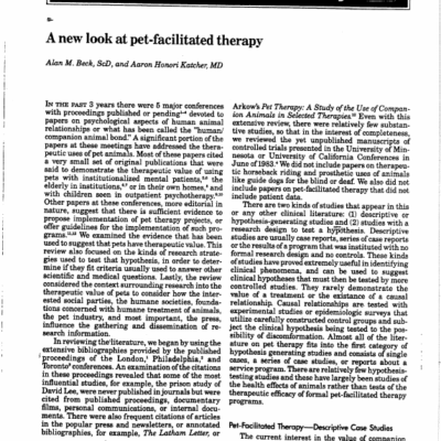 A new look at pet-facilitated therapy