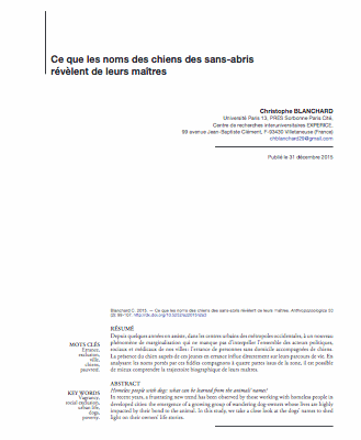 Ce que les noms des chiens des sans-abris