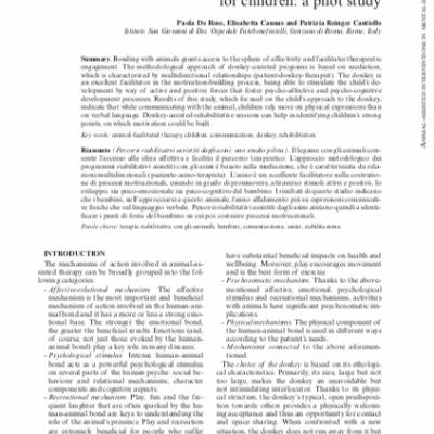 Donkey-assisted rehabilitation program for children