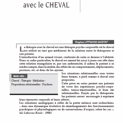 La thérapie avec le cheval