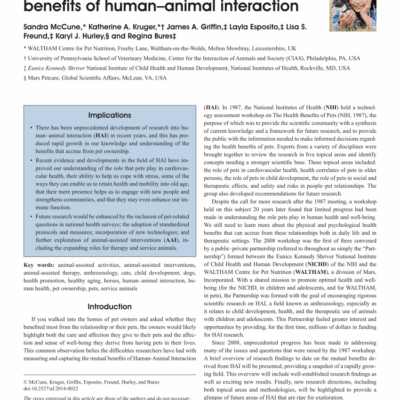 Histoire du développement de la recherche sur les bénéfices de l'interaction homme-animal