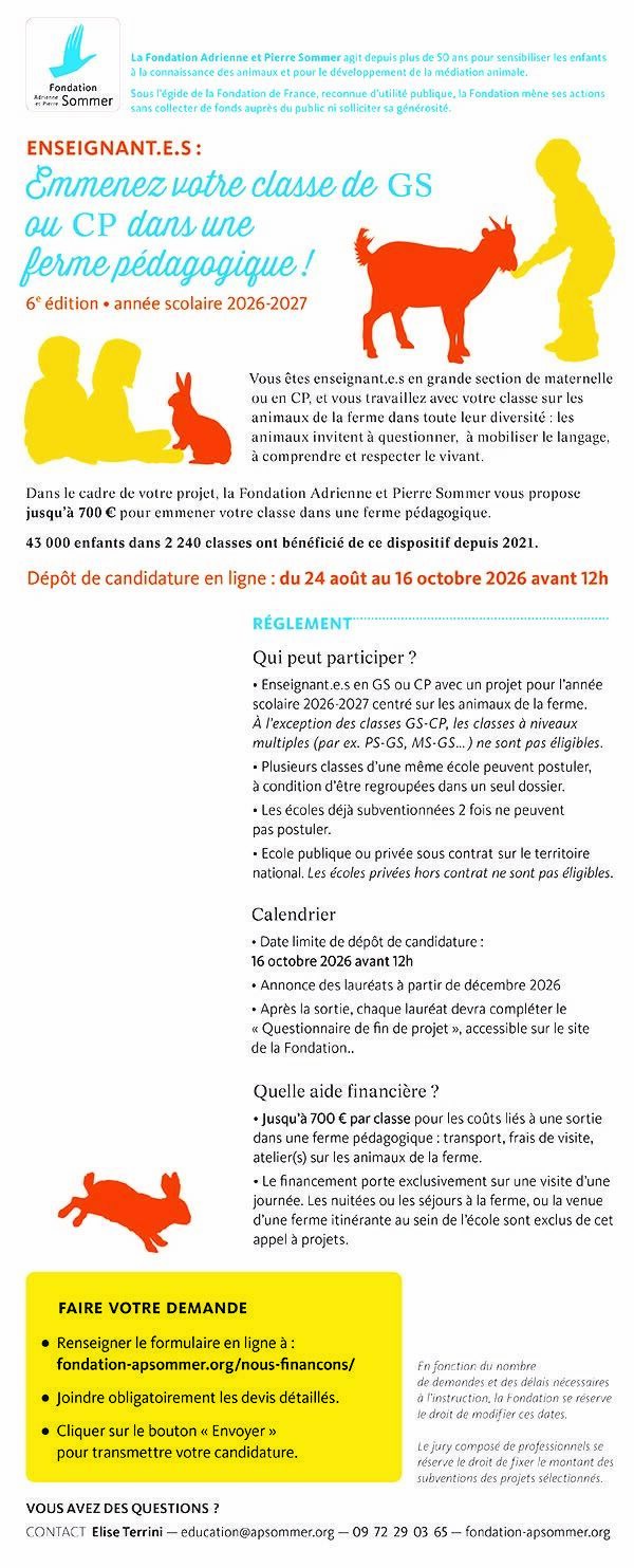 @Fondation Adrienne et Pierre Sommer_image annonce APE 2026-27