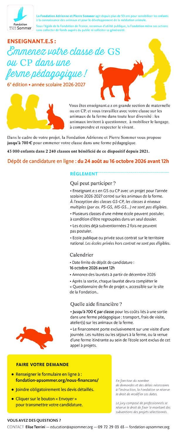 @Fondation Adrienne et Pierre Sommer_image annonce APE 2026-27